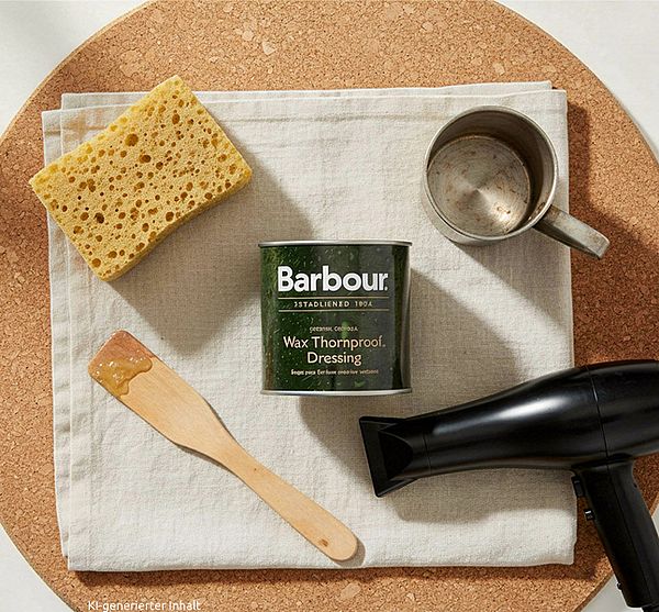 Schwamm, Wachs, kleiner Kessel, Holzspachtel und Föhn zum Nachwachsen