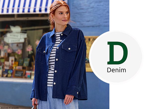 Denim Mode Moderner Denim Look mit Jeansjacke