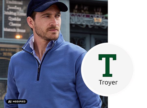 Zip-Pullover mit Troyerkragen