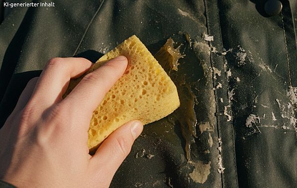 Flüssiges Wachs bildet unschöne weiße Kristalle und Schlieren auf kalter Wachsjacke