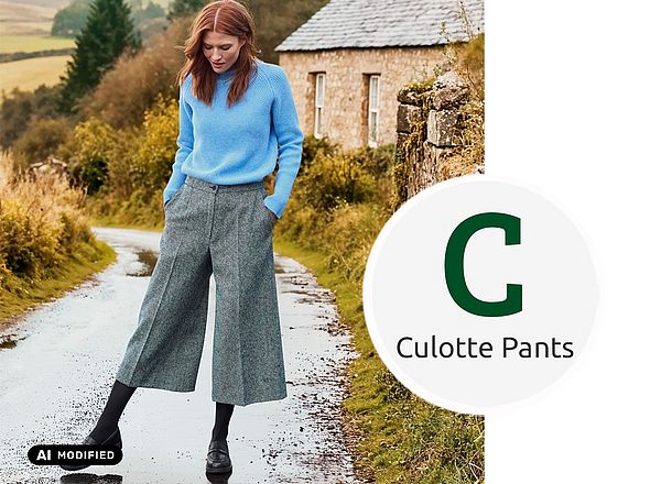 Tweedhose im Culotte-Stil