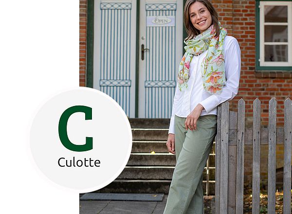 Streifenhose im Culotte-Stil