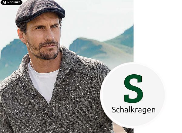 Schalkragen Strickjacke mit Schalkragen