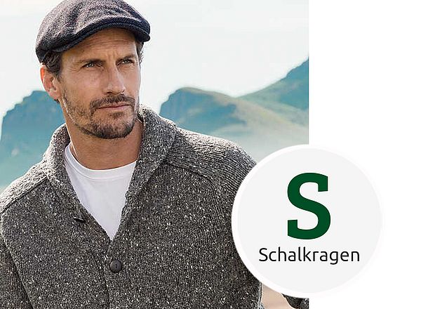 Schalkragen Strickjacke mit Schalkragen