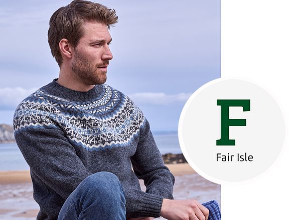 Moderner Strickpullover mit Fair-Isle-Muster