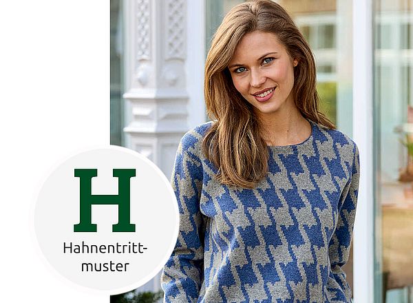 Pullover mit Hahnentrittmuster