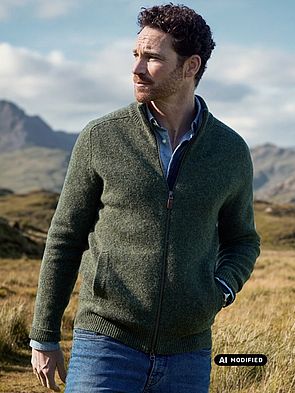 Klassische Country-Strickjacke mit Zipper
