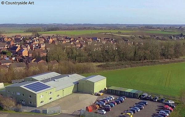 Countryside Factory Building in Lincolnshire Wolds Countryside Factory Building in Lincolnshire Wolds
