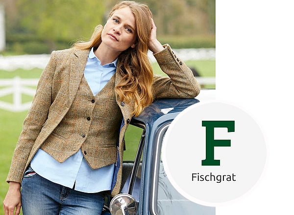 Fischgrat Kombi Blazer und Weste aus Fischgrat-Tweed