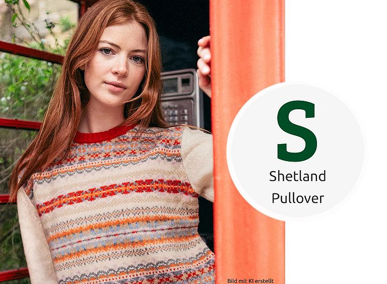 Damenpullover aus feiner Shetlandwolle