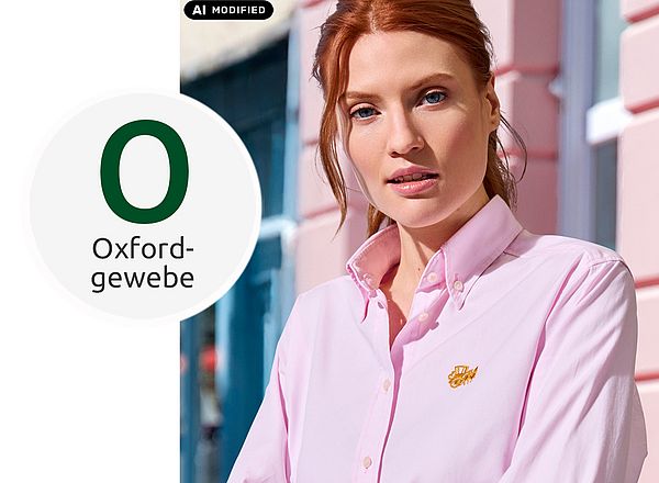 Rosa Bluse aus Oxfordgewebe