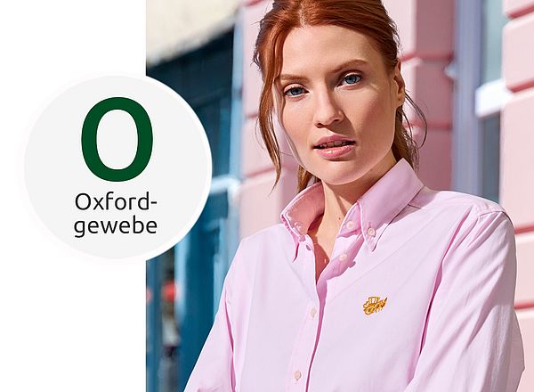 Rosa Bluse aus Oxfordgewebe