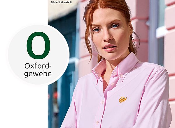 Rosa Bluse aus Oxfordgewebe