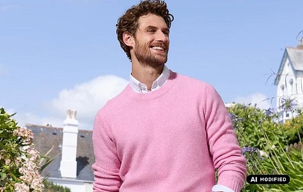 Strickmode von William Lockie Rosa Herrenpullover von William Lockie