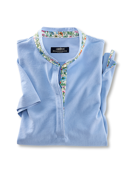 Poloshirt mit Liberty-Stoff