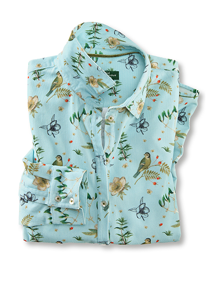 Cordbluse mit RHS-Print Birds