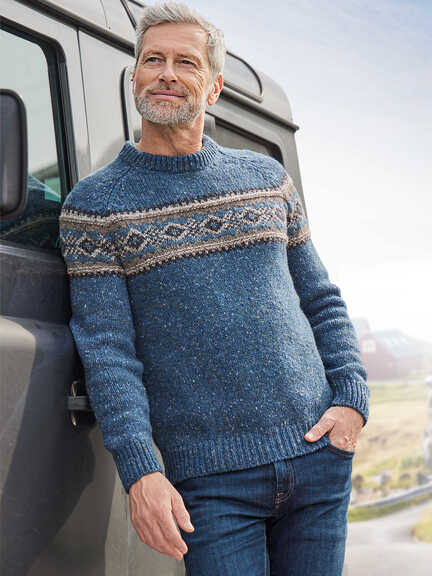 Fisherman-Pullover mit Fair-Isle