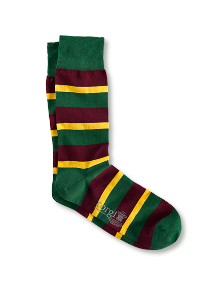 Regimenter-Socken in Grün und Gelb