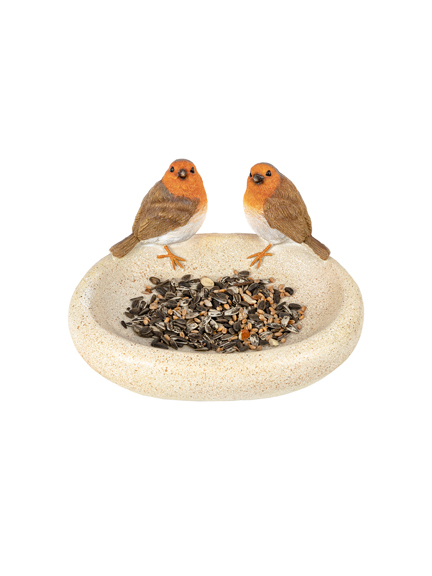 Vogelfutterschale 'Two Robins'