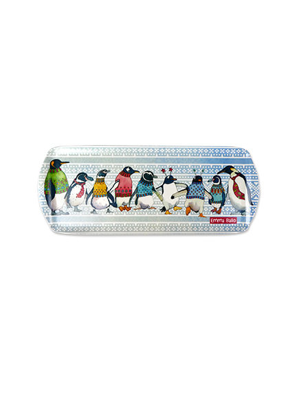 Mini-Tablett mit Pinguinen im Pullover