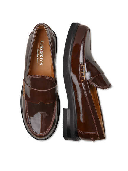 Pennyloafer aus Lackleder