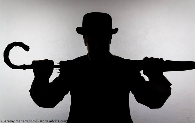 Silhouette berühmter britischer Agent