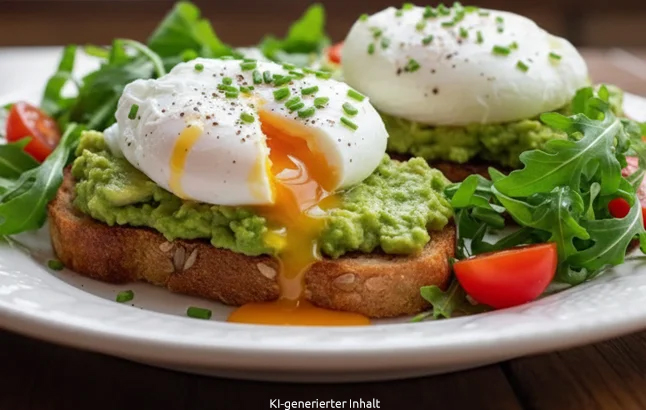 Pochierte Eier auf Toast