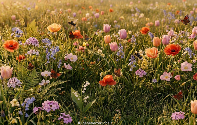 Sommerwiese mit Hummeln & Schmetterlingen