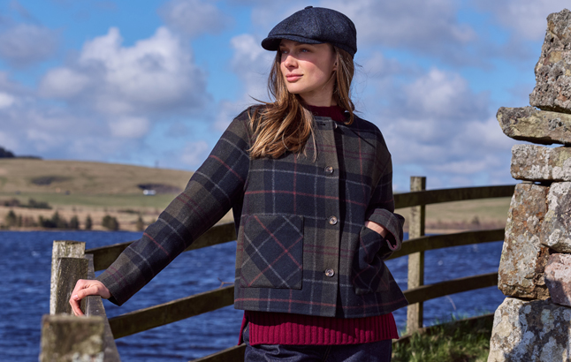 Jacke mit Schottenkaromuster