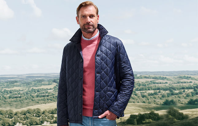 Mann in Barbour-Steppjacke